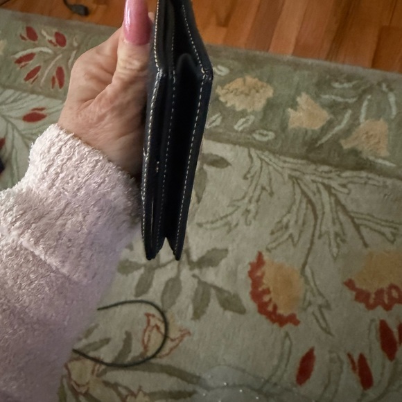 COACH Signature Hampton ID Business Card Case Black Canvas Leather EUC - Picture 6 of 7